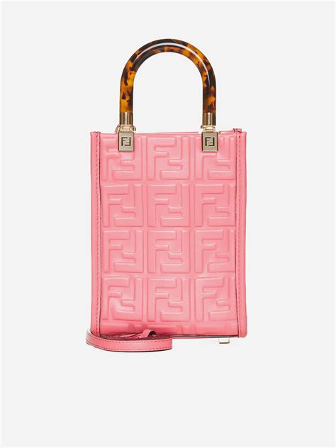 fendi applique leather tote|Fendi mini sunshine bag.